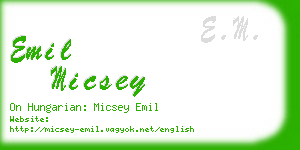 emil micsey business card